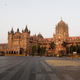 Chhatrapati Shivaji Maharaj Train Terminus in Mumbai is completely empty.